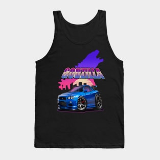 Nissan Skyline R34 Godzilla Design Tank Top